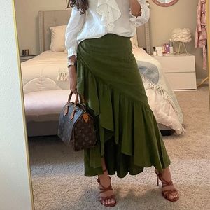 Green Zara skirt